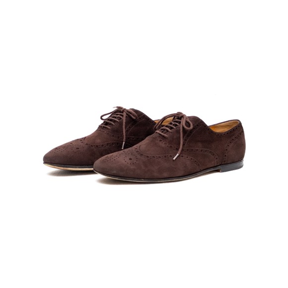 Gucci Men\'s Brown Suede Wingtip Oxford Brogue‎  Shoes – Size 42 E/US 9 main image 8